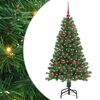 vidaXL Kunstkerstboom met verlichting en kerstballen 210 cm PVC groen