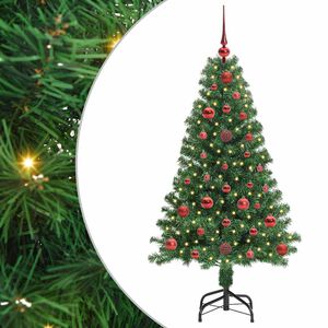 vidaXL Kunstkerstboom met verlichting en kerstballen 120 cm PVC wit