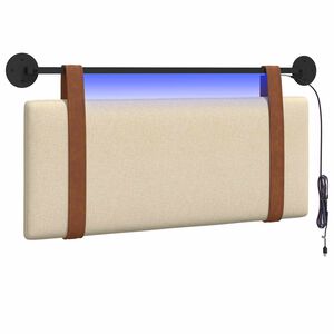 vidaXL Hangend hoofdbord Met LED-verlichting Cr&egrave;mekleurig Antiek PU