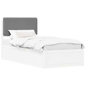 vidaXL Bedframe met Gevoerd Hoofdgedeelte Lichtgrijs 100 x 200 cm