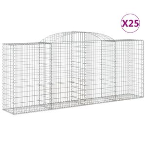 vidaXL Schanskorven 25 st gewelfd 300x50x120/140 cm ijzer