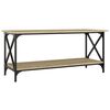 vidaXL Salontafel 100x45x45 cm bewerkt hout en ijzer sonoma eikenkleur