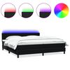 vidaXL Boxspring met matras en LED fluweel zwart 180x210 cm