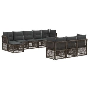 vidaXL Tuinbankenset 10 st Grijs poly rattan