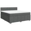 vidaXL Boxspring met matras stof donkergrijs 180x200 cm