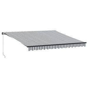 vidaXL Luifel handmatig uittrekbaar en LED 400x350 cm antraciet en wit