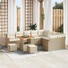 vidaXL Tuinbankenset 12 pcs Beige poly rattan