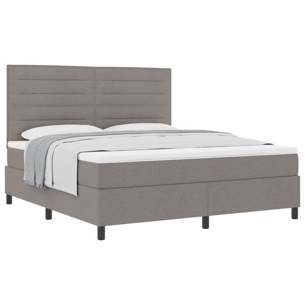 vidaXL Boxspringbed met matras met hoofdeinde Taupe 180 x 200 cm Stof