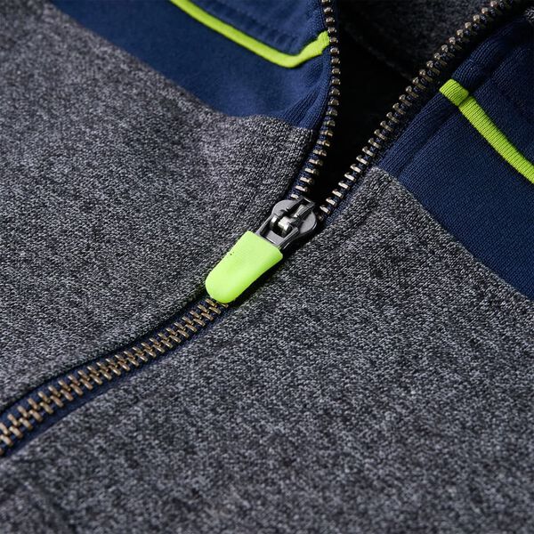 Kindervest met capuchon en rits 92 gemêleerd grijs