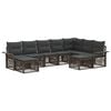 vidaXL Tuinbankenset 9 pcs Grijs en Donkergrijs poly rattan