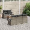 vidaXL Tuinbankenset met kussen 6 pcs Grijs poly rattan