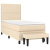 vidaXL Boxspring met matras stof cr&egrave;mekleurig 90x190 cm