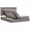 vidaXL Opslag bed met hoofdeinde met opslag Taupe 200 x 200 cm Stof