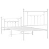 vidaXL Bedframe met hoofd- en voeteneinde metaal wit 90x200 cm
