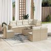 vidaXL 9-delige Loungeset met kussens poly rattan beige