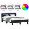 vidaXL Bedframe met hoofdeinde en LED zwart 120x190 cm