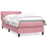 vidaXL Boxspring met matras fluweel roze 100x220 cm