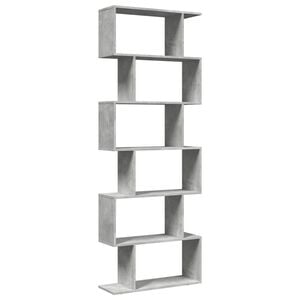 vidaXL Kamerscherm / boekenkast 6-laags 70x24x193 cm hout betongrijs