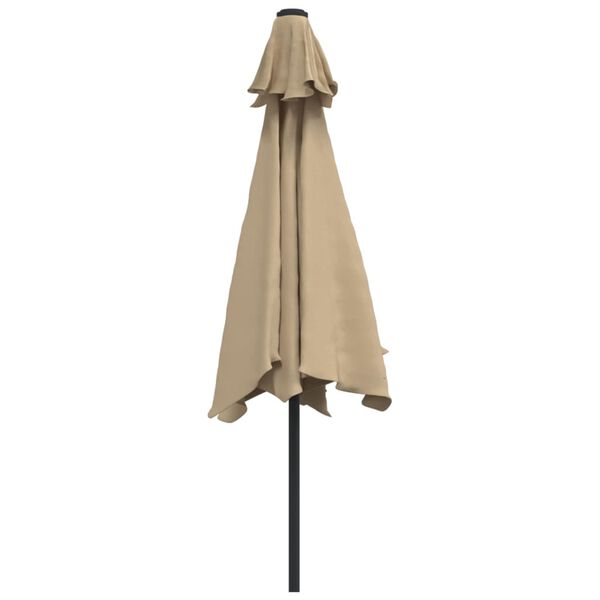 vidaXL Parasol met metalen paal 300 cm taupe