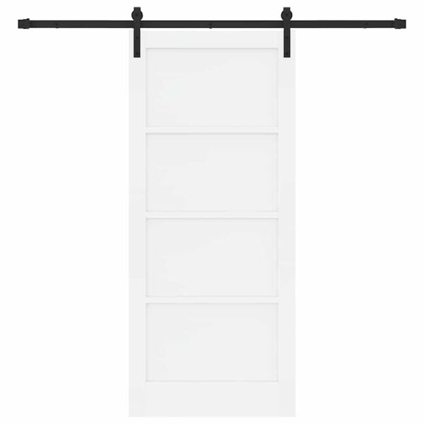 vidaXL Schuifdeur Wit en zwart 86 x 198,5 cm Massief grenenhout