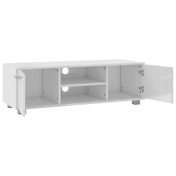 vidaXL Tv-meubel 110x40x35 cm bewerkt hout hoogglans wit