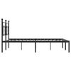 vidaXL Bedframe met hoofdbord metaal zwart 180x200 cm