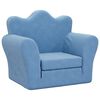 vidaXL Kinderslaapbank zacht pluche blauw