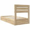 vidaXL Opslag bed met hoofdeinde Sonoma Eiken 90 x 190 cm Bewerkt hout