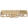 vidaXL Buiten bankenset 6 st Wit en Beige Polyester