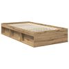 vidaXL Bedframe Ambachtelijk eiken 100 x 200 cm Massief grenenhout