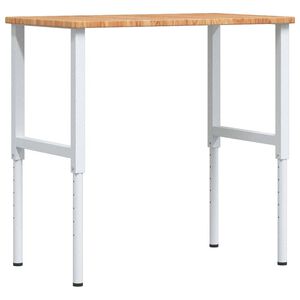 vidaXL Werkbank rechthoek 100x60x(71,5-98) cm eikenhout lichtbruin