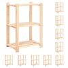 vidaXL Opbergrekken 3-laags 10 st 60x38x90 cm grenenhout 150 kg
