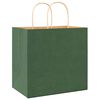 vidaXL Papieren zakken 250 st met hengsels 26x17x25 cm groen