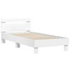 vidaXL Bedframe met hoofdeinde bewerkt hout wit 90x190 cm