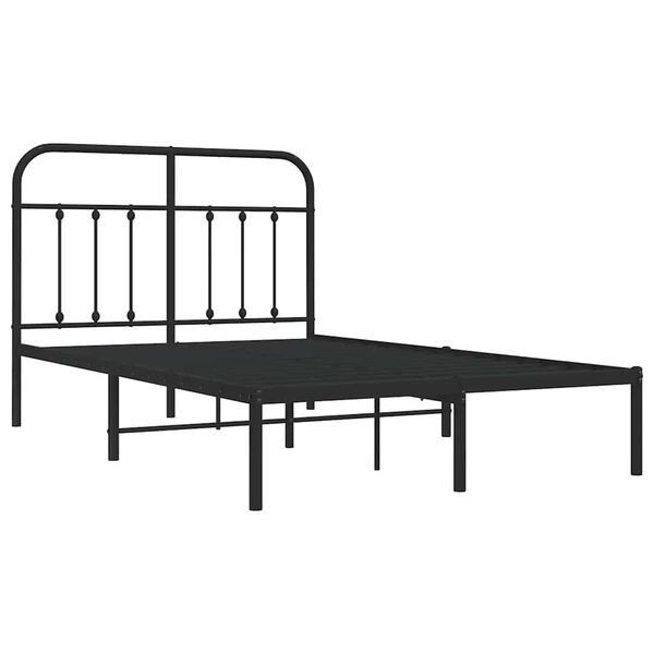 vidaXL Bedframe met hoofdbord metaal zwart 120x190 cm