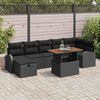 vidaXL Tuin Sofa Set 8 pcs Zwart poly rattan
