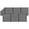 vidaXL Hek set 1138 x 186 cm WPC en Aluminium Grijs