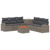 vidaXL Bankstel 8 st Grijs en Donkergrijs Poly Rattan en Staal