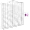vidaXL Schanskorven 5 st gewelfd 200x30x200/220 cm ijzer