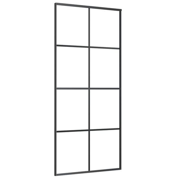 vidaXL Schuifdeur met beslag 90x205 cm ESG-glas en aluminium