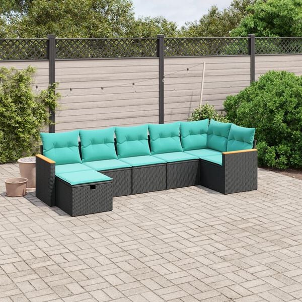 vidaXL 8-delige Loungeset met kussens poly rattan grijs