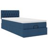 vidaXL Ottoman bed met matras en LED's 90x190cm stof blauw