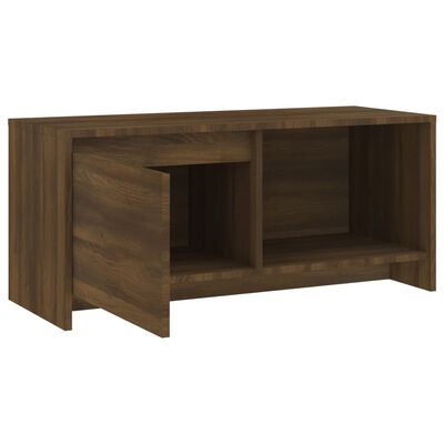 vidaXL Tv-meubel 90x35x40 cm bewerkt hout bruin eikenkleur