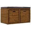vidaXL Bankje met 2 manden 71x40x42 cm zeegras bruin