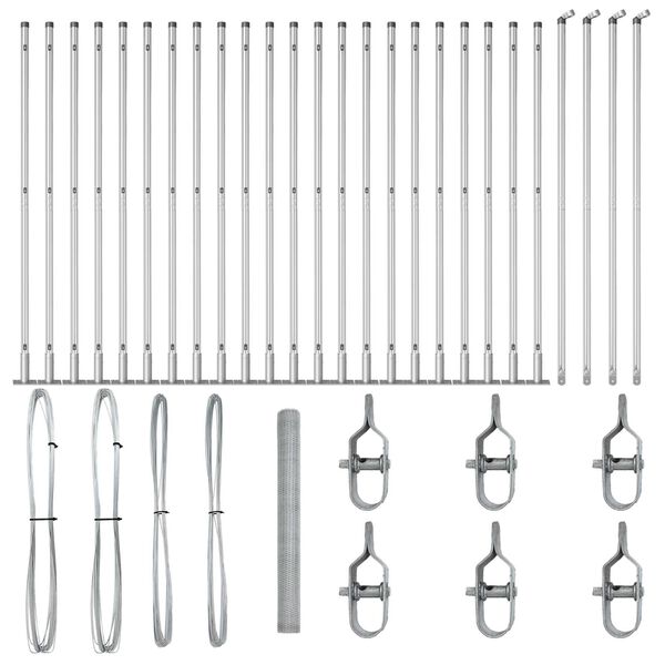 vidaXL Afrasteringspaal Zilver 50 x 1,6 m (25 mm gaas) Staal