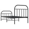 vidaXL Bedframe met hoofd- en voeteneinde metaal zwart 90x190 cm