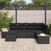 vidaXL Tuin Sofa Set met kussen 6 pcs Zwart poly rattan