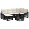 vidaXL Tuinbankenset 7 st Zwart poly rattan