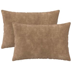 vidaXL Kussensloop 2 pcs HEERLEN Taupe 50 x 75 cm Microfiber Fleece