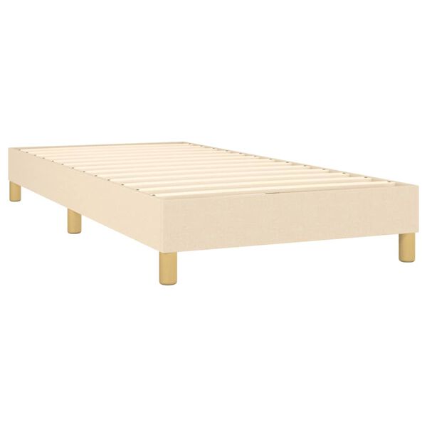 vidaXL Boxspring met matras stof cr&egrave;mekleurig 90x200 cm
